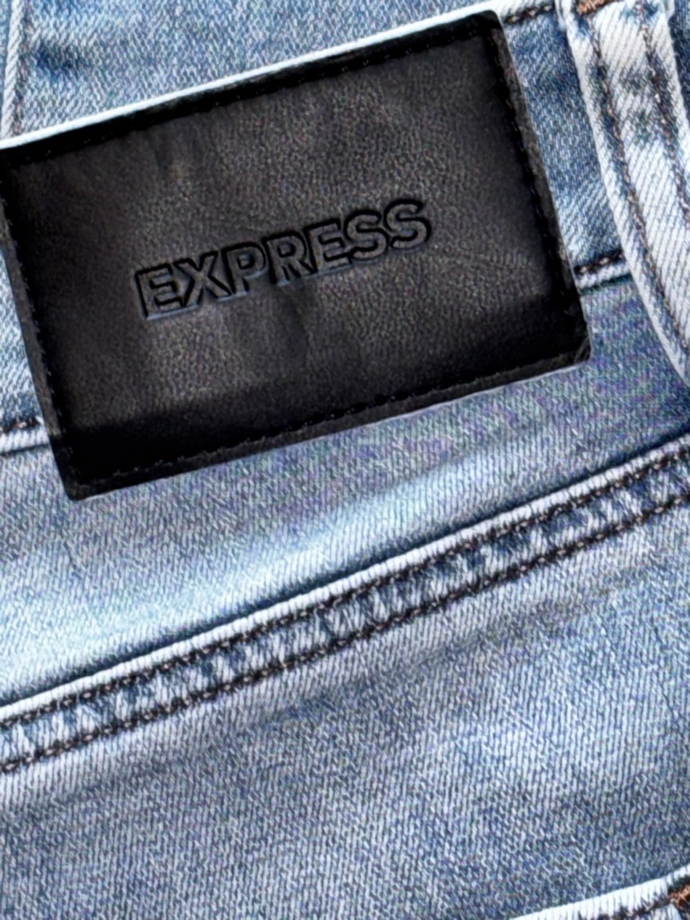 Express Jeans Mens Conscious Edit Blue Denim Stretch Light Wash Size 31 x 30 - Picture 10 of 12